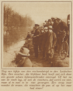 872969 Afbeelding van deelnemers en belangstellenden bij de hengelwedstrijd, georganiseerd door de Utrechtsche ...